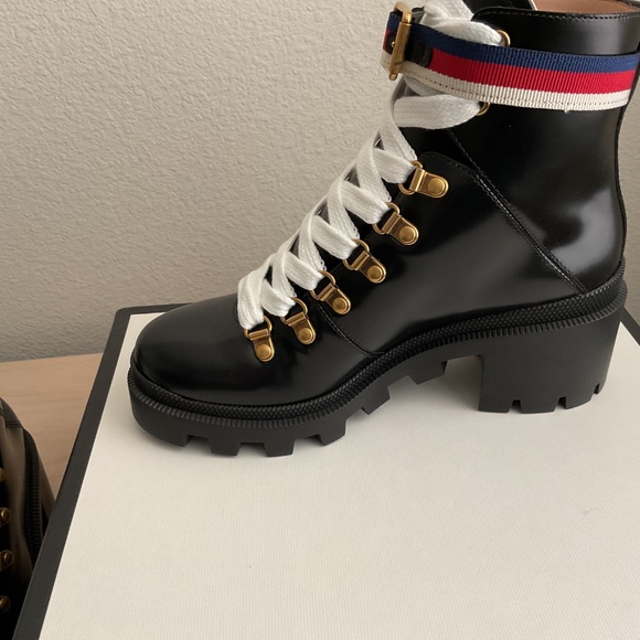 Gucci combat boots/ leather, black color - Picture 7 of 14